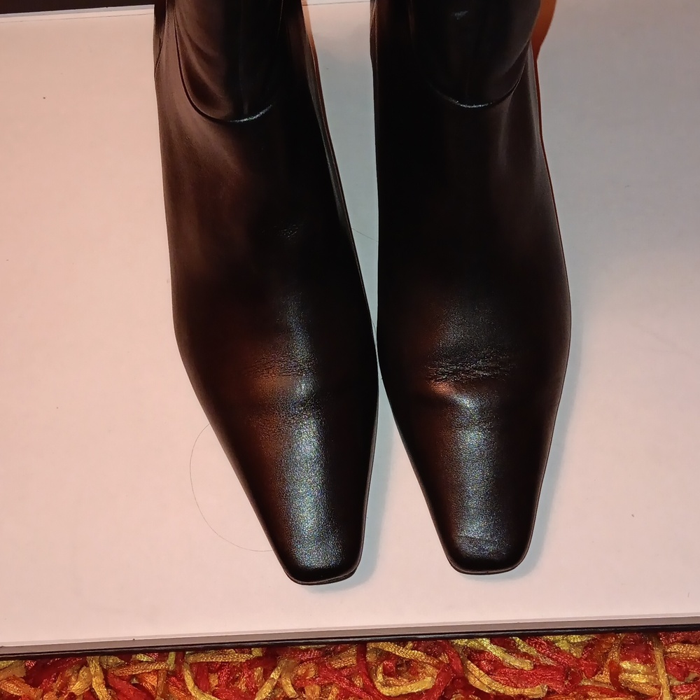 Mango Genuine Leather Boots with Kitten Heel and Square Toe - Picture 9 of 10